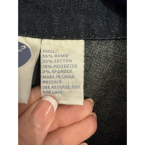 DG2 NWT Women's 3X Western Embellished Studded Rhinestone Dark Denim Blazer - Picture 6 of 10